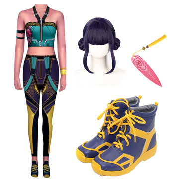 Kpop Demon Hunters Costume Zoey Cosplay Blue-green Jumpsuit For Adult Female Halloween Carnival Suit